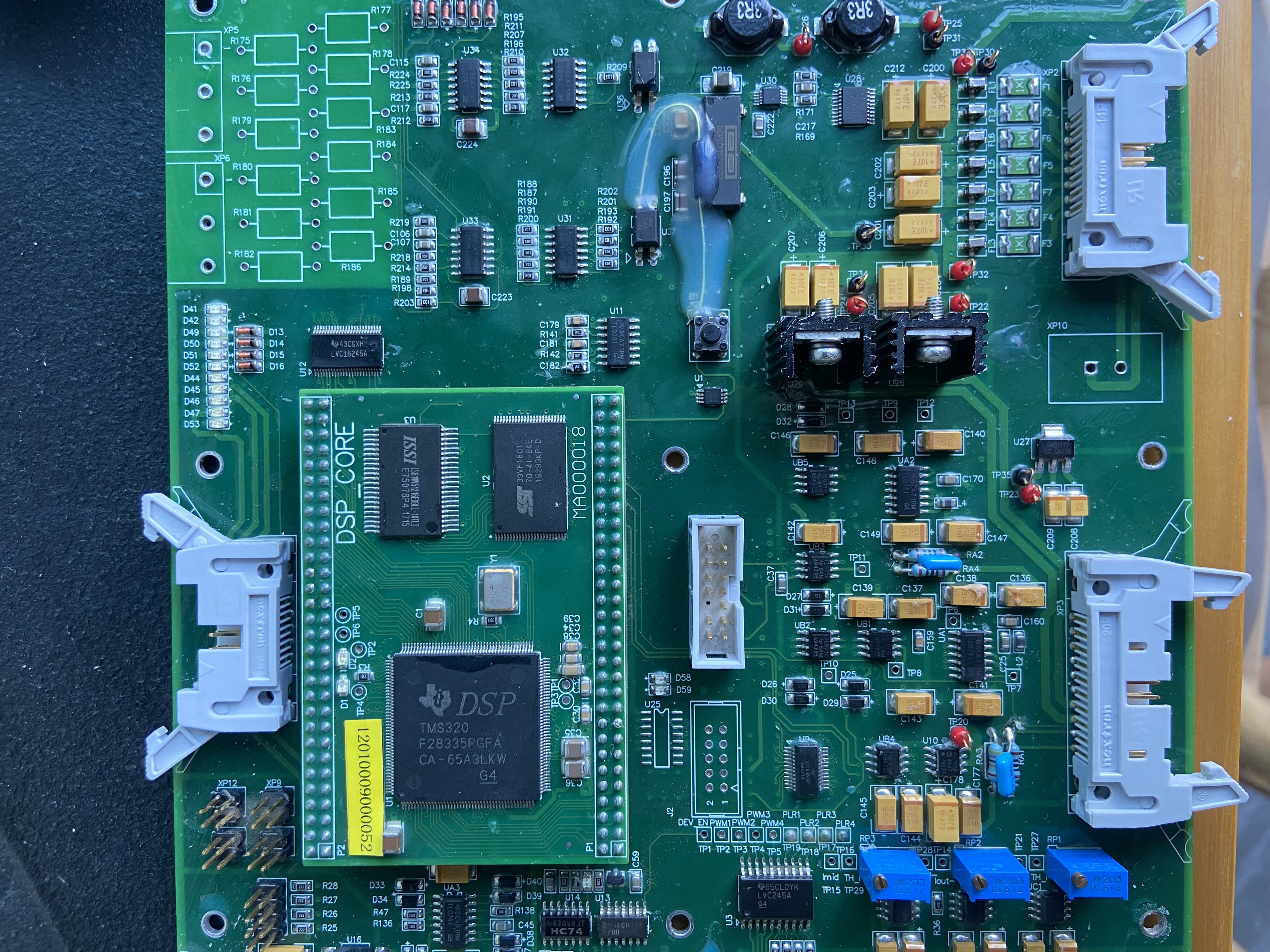 Detailed PCB assembly with components and connectors